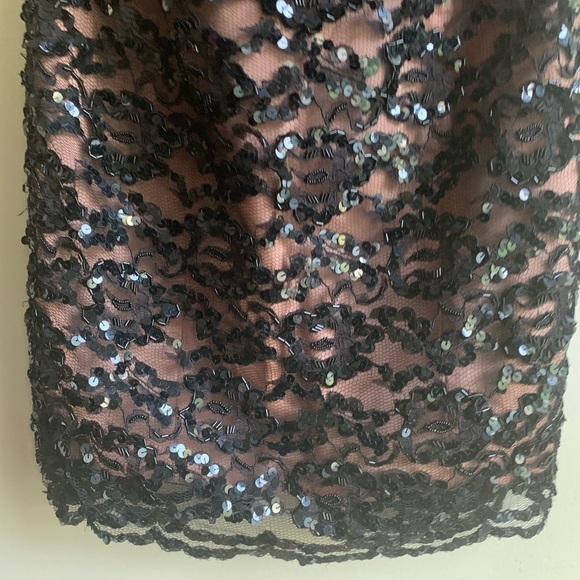 Lillie Rubin strapless Dress Black Brown lace 4 - Picture 4 of 9